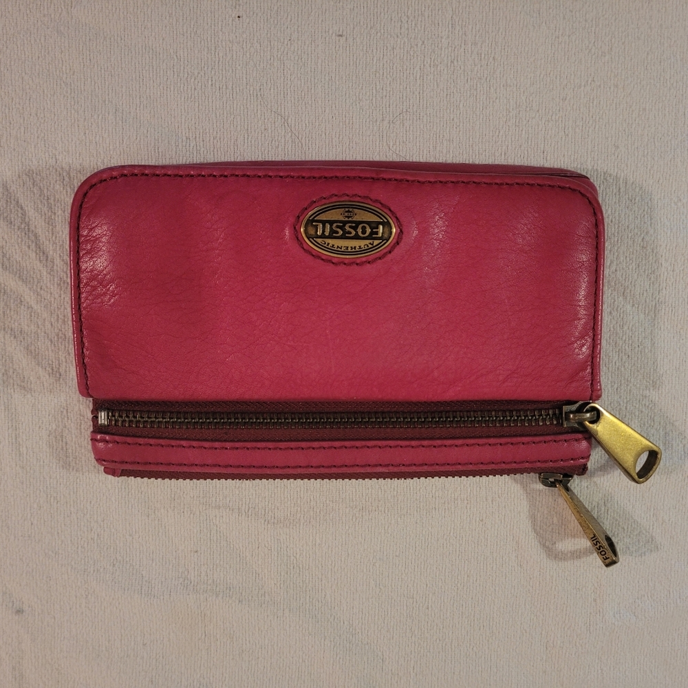 Leather Hot Pink Authentic Fossil Wallet